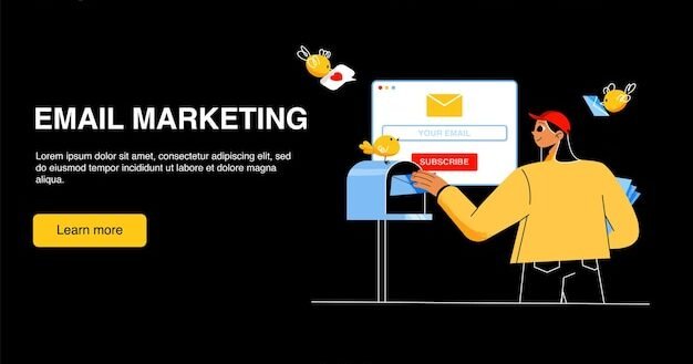 Email marketing concept with subscription form